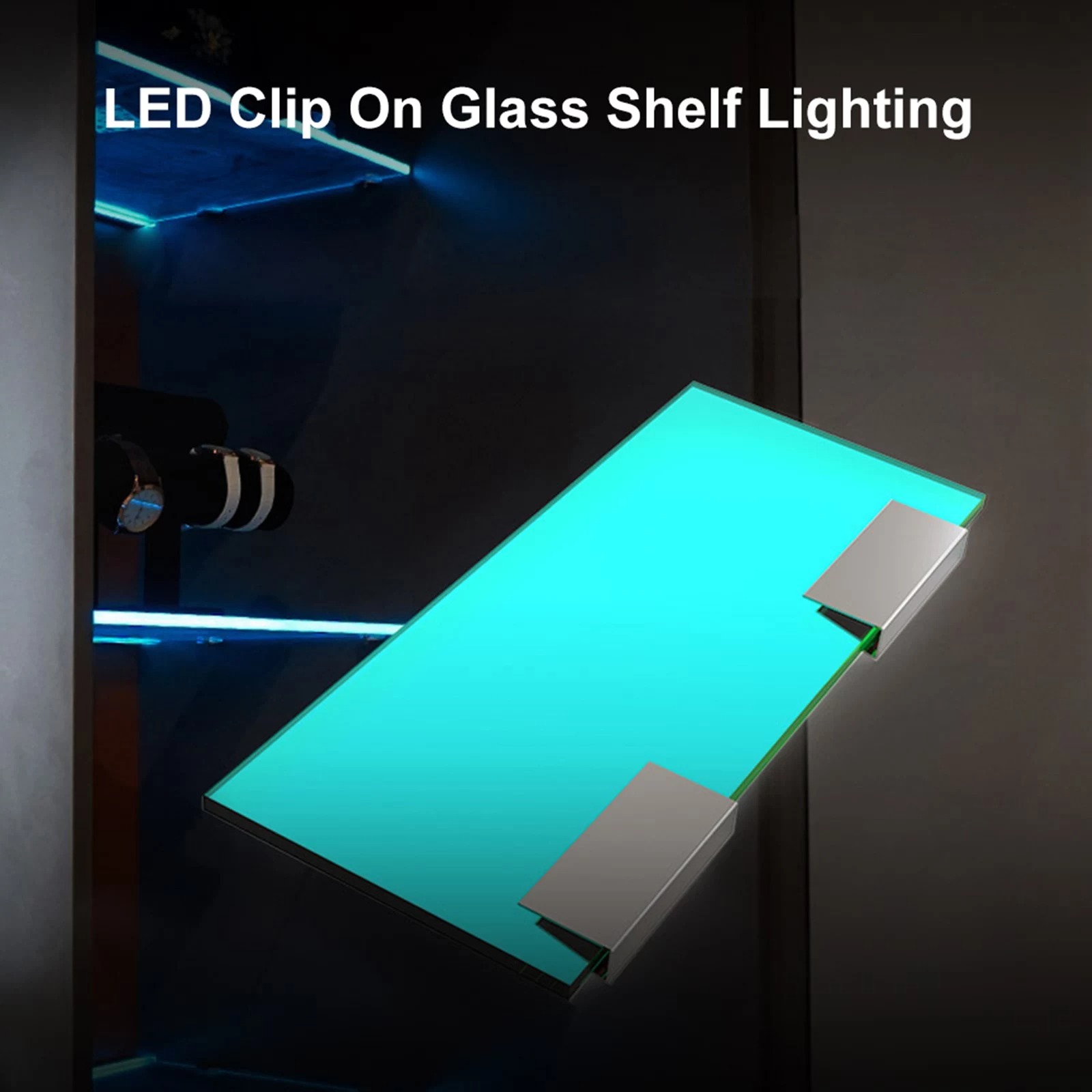 glass shelf lighting