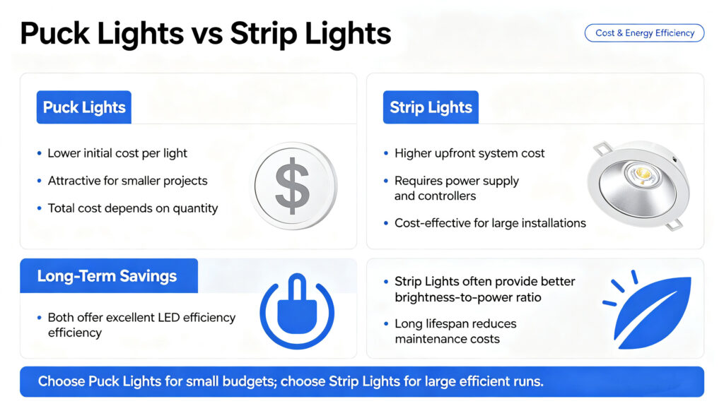 Puck Lights vs Strip Lights